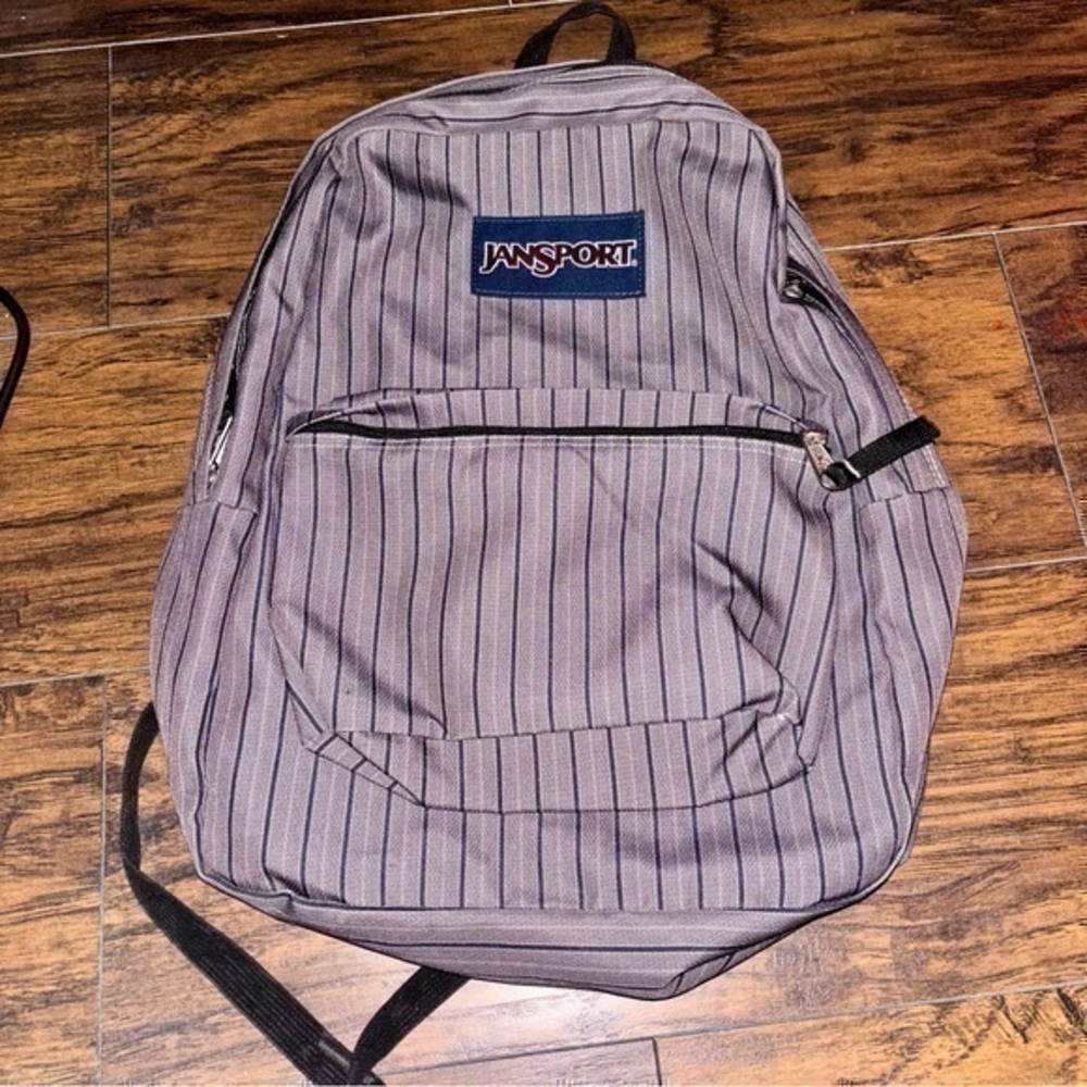 JANSPORT Grey/Gray Striped Backpack